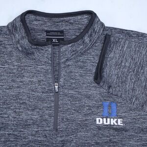 Duke Blue Devils Mens XL Quarter Zip Pullover‎ Gray Space Dye Heather Athletic